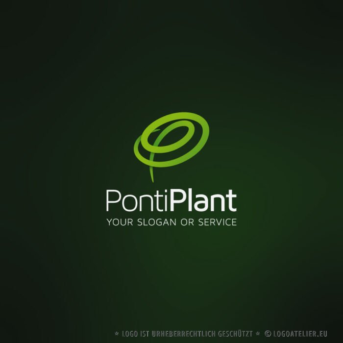 Buchstabe P Logo Doppel P Logo Pflanzen Schwungvoll Modern Cooles Logo kaufen LogoShop LogoAtelier.eu