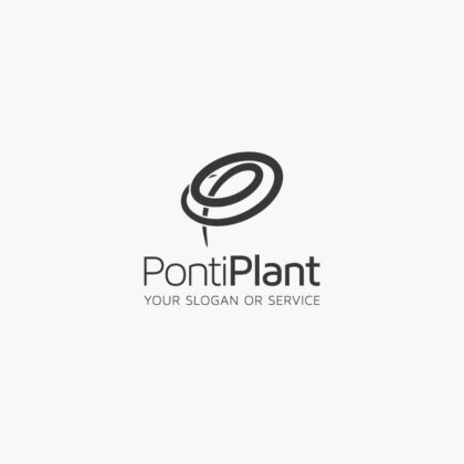 Buchstabe P Logo Doppel P Logo Pflanzen Schwungvoll Modern Cooles Logo kaufen LogoShop LogoAtelier.eu