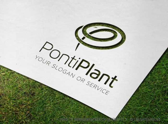 Buchstabe P Logo | Doppel P Logo | Pflanzen Schwungvoll Modern | Cooles Logo kaufen | LogoShop | LogoAtelier.eu