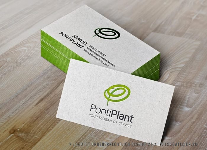 Buchstabe P Logo | Doppel P Logo | Pflanzen Schwungvoll Modern | Cooles Logo kaufen | LogoShop | LogoAtelier.eu