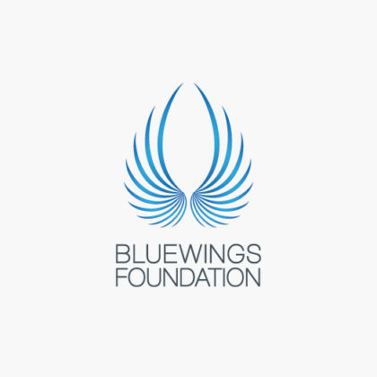 Logo Blaue Flügel Schutz Freiheit | Logo kaufen | LogoAtelier.eu
