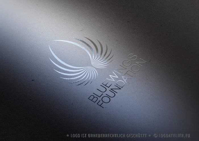 Logo Blaue Flügel Schutz Freiheit | Logo kaufen | LogoAtelier.eu