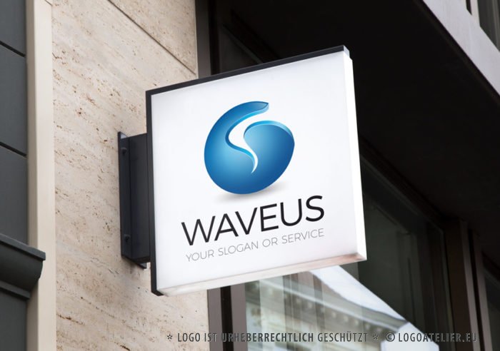 3D Logo Welle Wasser Kugel Buchstabe G Logo Fertiges Logo kaufen LogoShop LogoAtelier.eu