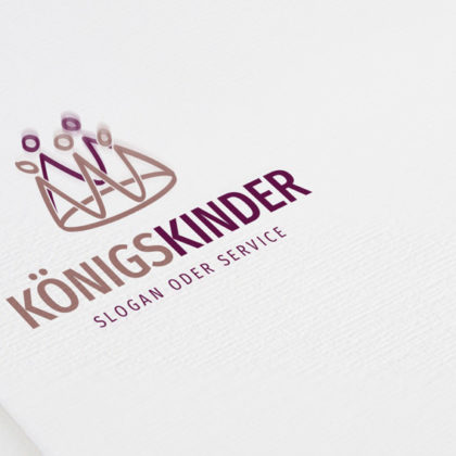 Logo Krone Kinder Menschen | Fertiges Logo kaufen | LogoShop LogoAtelier.eu