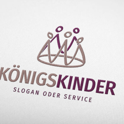 Logo Krone Kinder Menschen | Fertiges Logo kaufen | LogoShop LogoAtelier.eu