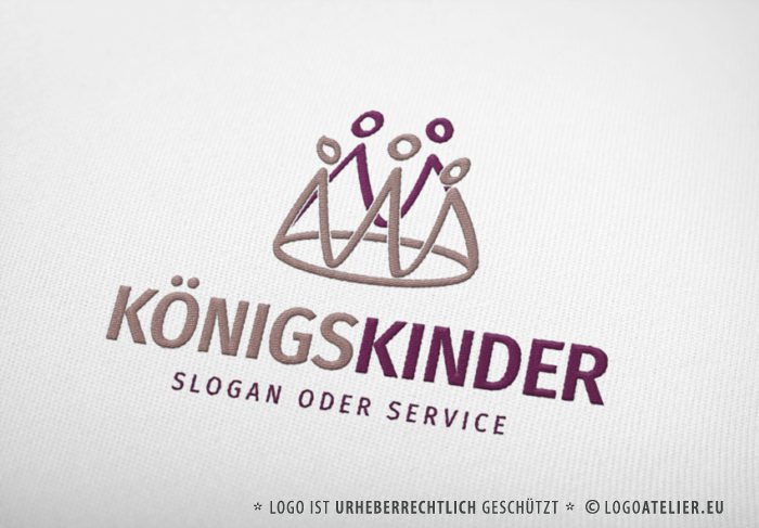 Logo Krone Kinder Menschen | Fertiges Logo kaufen | LogoShop LogoAtelier.eu