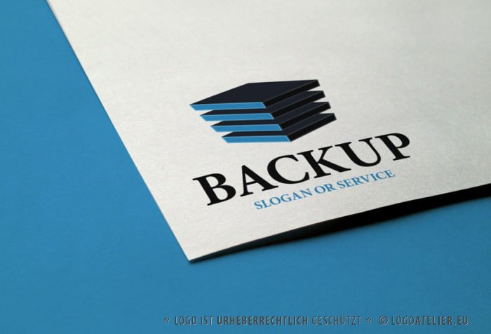 Logo Quadrat 3D Logo Staffel Datensicherung | Modernes Logo kaufen | LogoAtelier.eu