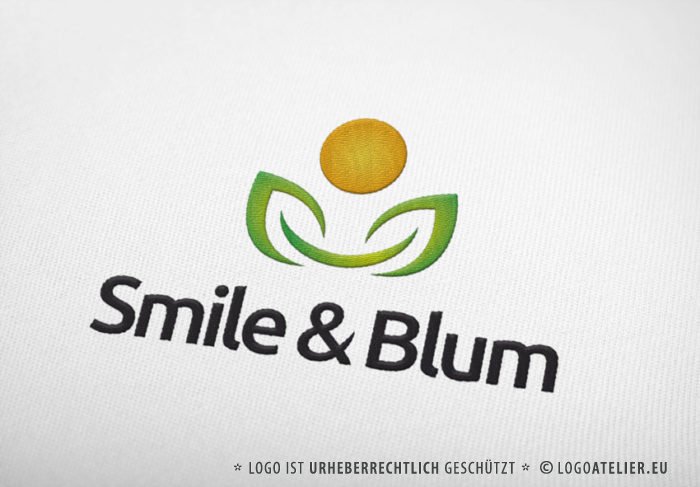 Logo Smile Blume Pflanzen Logo kaufen | Logoshop | LogoAtelier.eu