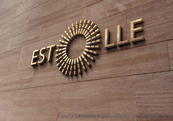 Logo Buchstabe O Sonne Zentriert Konzentrisch Fertiges Logo kaufen LogoAtelier.eu