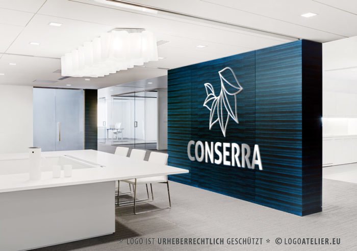 Logo Blumen Internet Software Pflanzen 3D Logo Blau | Fertige Logos kaufen | LogoShop Logoatelier.eu