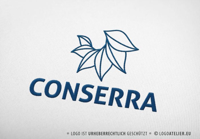Logo Blumen Internet Software Pflanzen 3D Logo Blau | Fertige Logos kaufen | LogoShop Logoatelier.eu