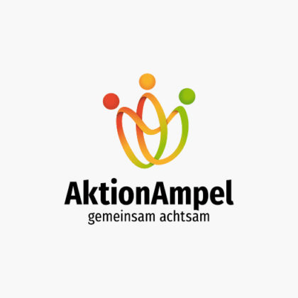 Logo Verbunden Menschen Ampel Gemeinsam Achtsam Möbius Band | Fertiges Logo kaufen | LogoShop LogoAtelier.eu