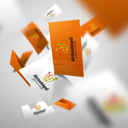 Logo Verbunden Menschen Ampel Gemeinsam Achtsam Möbius Band | Fertiges Logo kaufen | LogoShop LogoAtelier.eu