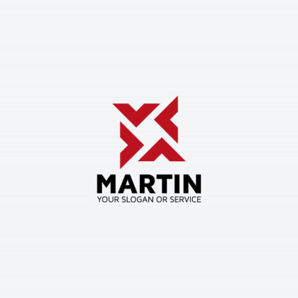 Logo Vier Pfeile Konstruktion Geometrisch Geometrie Kraft Planung Power Rot Fertiges Logo EXKLUSIV kaufen Logoshop LogoAtelier.eu