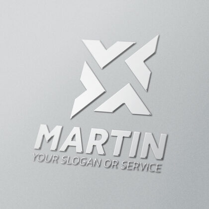 Logo Vier Pfeile Konstruktion Geometrisch Geometrie Kraft Planung Power Rot Fertiges Logo EXKLUSIV kaufen Logoshop LogoAtelier.eu