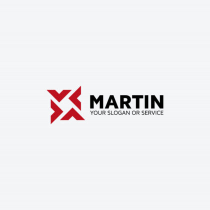 Logo Vier Pfeile Konstruktion Geometrisch Geometrie Kraft Planung Power Rot Fertiges Logo EXKLUSIV kaufen Logoshop LogoAtelier.eu
