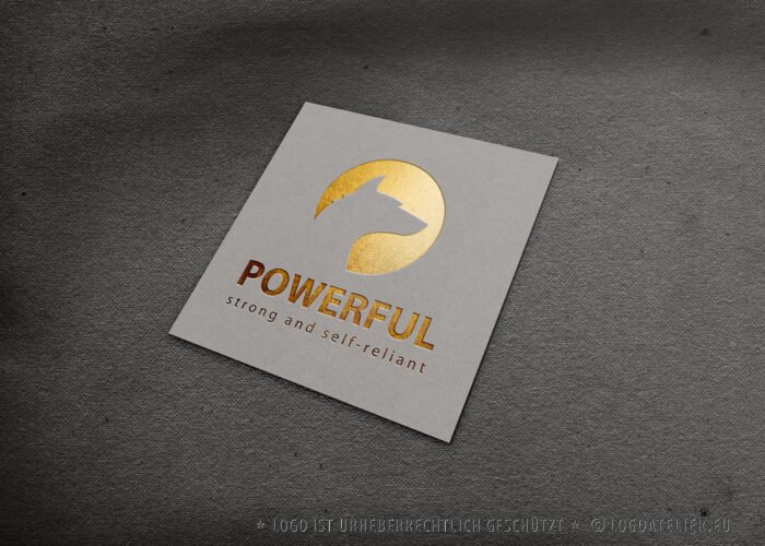 Logo Wolf Stark Selbstbewusst Nach vorne schaun Fuchs Industrie Kraftvoll Wissend Weisheit Fertiges Logo kaufen Logoshop Logoatelier.de