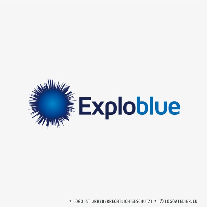 Logo Blaue Explosion Stern Kraft Cooles Logo kaufen LogoShop LogoAtelier.eu