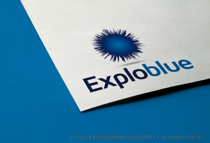 Logo Blaue Explosion Stern Kraft Cooles Logo kaufen LogoShop LogoAtelier.eu