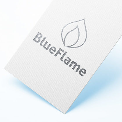 Logo Blaue Flamme kalt heiss fertiges Logo kaufen Logoshop Logoatelier.eu