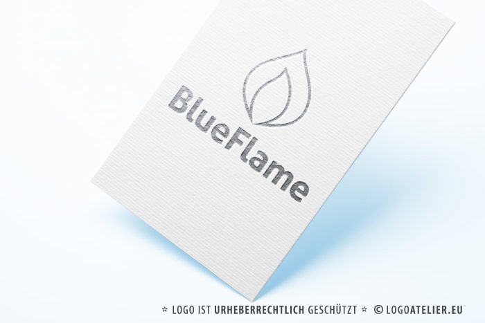 Logo Blaue Flamme kalt heiss fertiges Logo kaufen Logoshop Logoatelier.eu