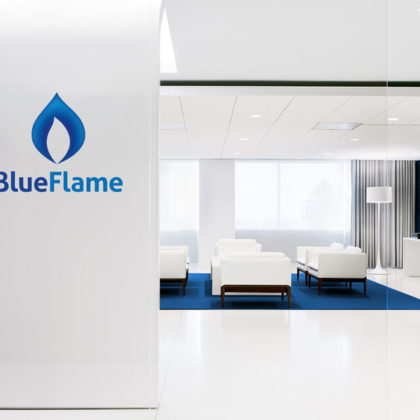 Logo Blaue Flamme kalt heiss fertiges Logo kaufen Logoshop Logoatelier.eu