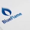 Logo Blaue Flamme kalt heiss fertiges Logo kaufen Logoshop Logoatelier.eu