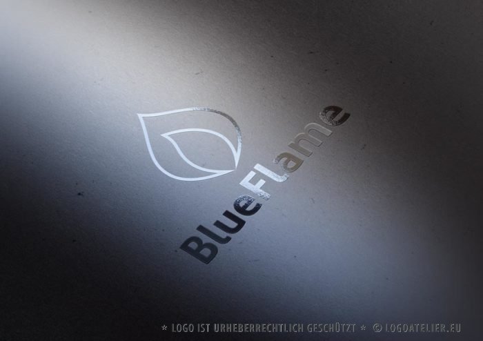 Logo Blaue Flamme kalt heiss fertiges Logo kaufen Logoshop Logoatelier.eu