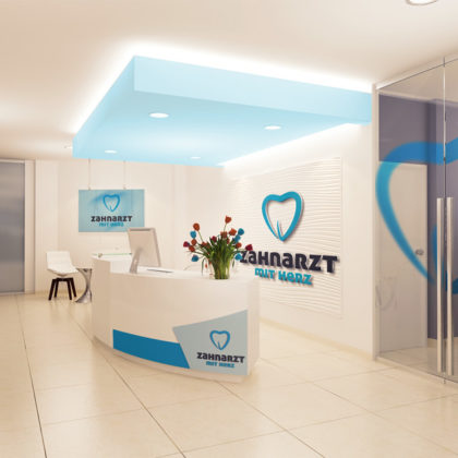 Zahnarzt mit Herz Logo professionelles Logo online kaufen LogoAtelier.eu Logoshop