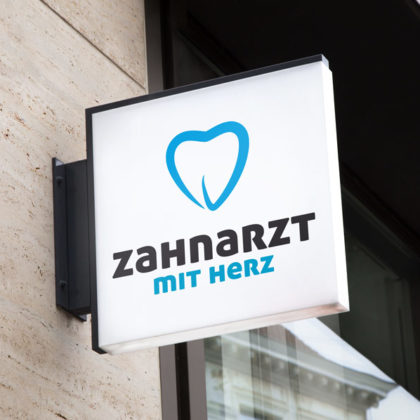 Zahnarzt mit Herz Logo professionelles Logo online kaufen LogoAtelier.eu Logoshop