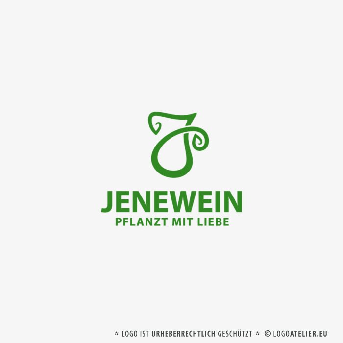 Logo Buchstabe J Pflanzen Herzen Garten Natur fertiges Logo kaufen LogoShop LogoAtelier.eu