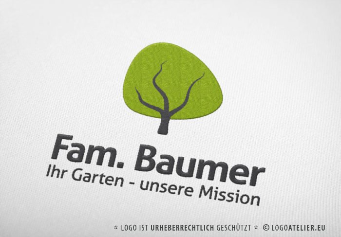 Logo Baum Garten Kraftvoll Fertiges Logo kaufen LogoShop LogoAtelier.eu