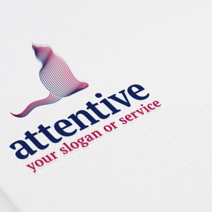 Logo Katze Aufmerksam Achtsam Linien Elegantes Logo kaufen LogoShop LogoAtelier.eu
