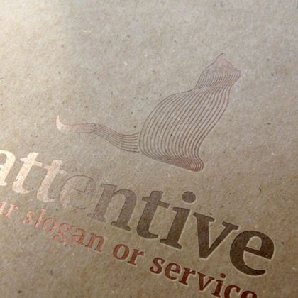 Logo Katze Aufmerksam Achtsam Linien Elegantes Logo kaufen LogoShop LogoAtelier.eu