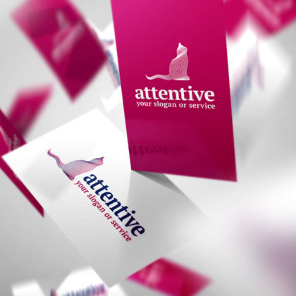 Logo Katze Aufmerksam Achtsam Linien Elegantes Logo kaufen LogoShop LogoAtelier.eu