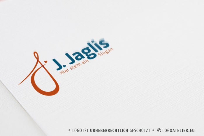 Logo Buchstabe J Herzen Gezeichnet Schwungvoll Dynamisch fertiges Logo kaufen LogoAtelier
