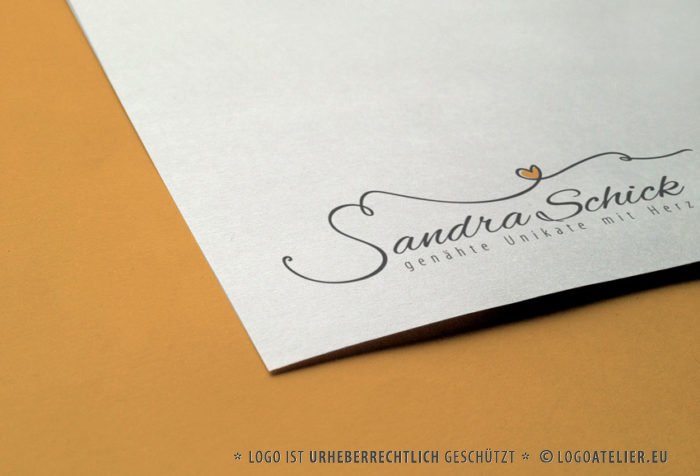 Logo Buchstabe S Herz Naehen Naehmaschine Naehnadel Nadel elegantes Logo-kaufen LogoShop LogoAtelier