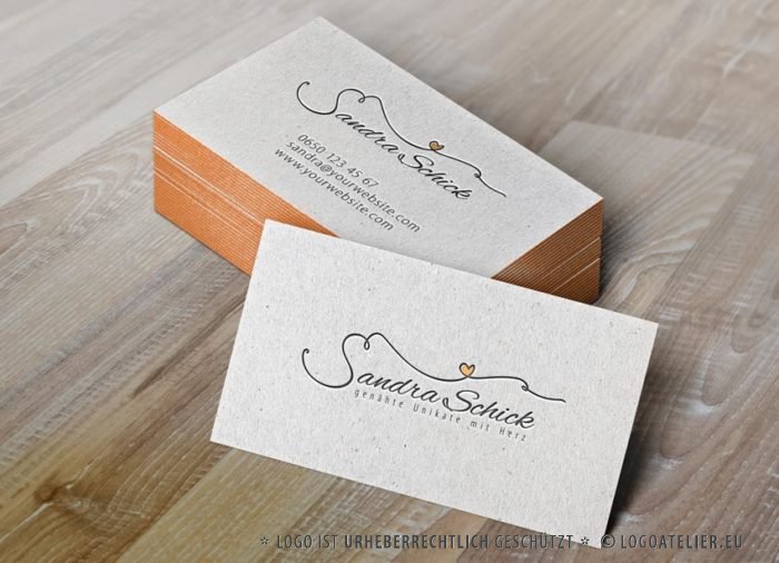 Logo Buchstabe S Herz Naehen Naehmaschine Naehnadel Nadel elegantes Logo-kaufen LogoShop LogoAtelier