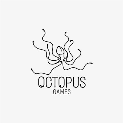 Logo Oktopus Games Vielseitig Krake Beine Computerspiel Meer Tier Fisch Spiele Bewegung Cooles Logo kaufen LogoShop LogoAtelier.eu
