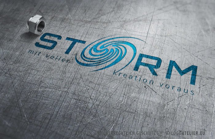 Logo Wirbelsturm Kreationen Kraftvoll Sturm Fertiges Logo kaufen LogoShop LogoAtelier