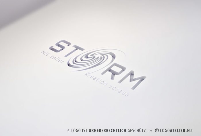 Logo Wirbelsturm Kreationen Kraftvoll Sturm Fertiges Logo kaufen LogoShop LogoAtelier