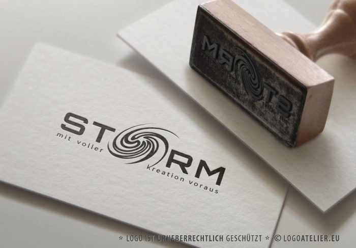 Logo Wirbelsturm Kreationen Kraftvoll Sturm Fertiges Logo kaufen LogoShop LogoAtelier