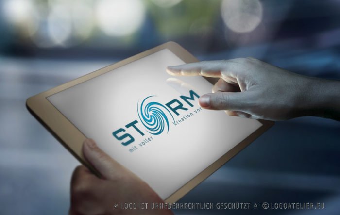 Logo Wirbelsturm Kreationen Kraftvoll Sturm Fertiges Logo kaufen LogoShop LogoAtelier