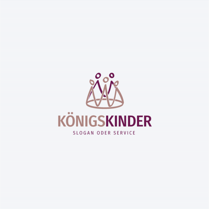 Logo Krone Kinder Menschen Fertiges Logo kaufen LogoShop LogoAtelier.de