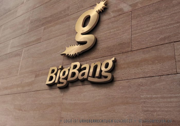 Logo kaufen Buchstabe G Knall Effekt Jung Dynamisch Sterne BigBang Sensation Wow LogoShop Cooles Logo kaufen LogoAtelier