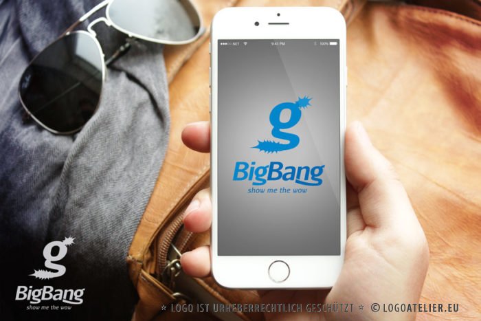 Logo kaufen Buchstabe G Knall Effekt Jung Dynamisch Sterne BigBang Sensation Wow LogoShop Cooles Logo kaufen LogoAtelier