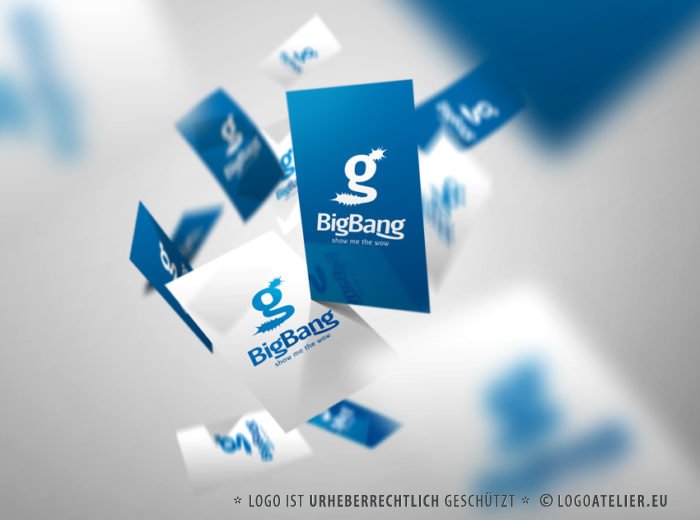 Logo kaufen Buchstabe G Knall Effekt Jung Dynamisch Sterne BigBang Sensation Wow LogoShop Cooles Logo kaufen LogoAtelier
