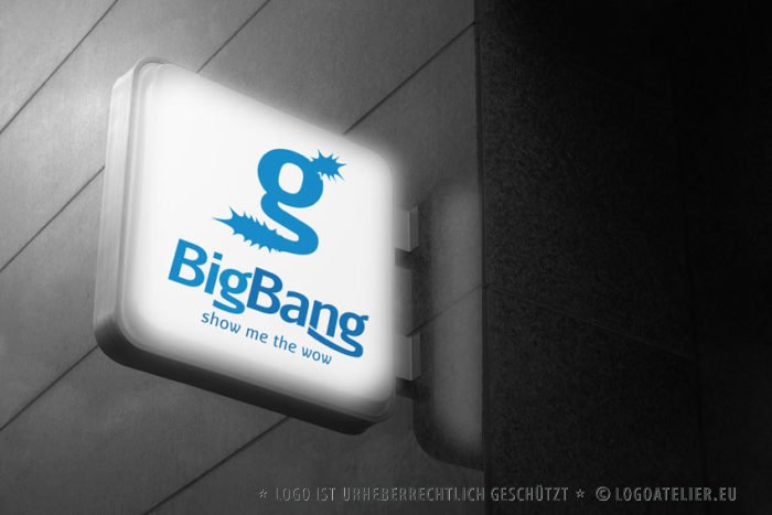 Logo kaufen Buchstabe G Knall Effekt Jung Dynamisch Sterne BigBang Sensation Wow LogoShop Cooles Logo kaufen LogoAtelier
