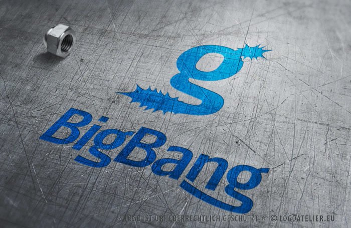 Logo kaufen Buchstabe G Knall Effekt Jung Dynamisch Sterne BigBang Sensation Wow LogoShop Cooles Logo kaufen LogoAtelier
