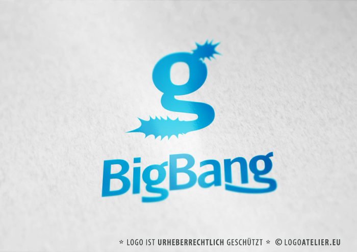 Logo kaufen Buchstabe G Knall Effekt Jung Dynamisch Sterne BigBang Sensation Wow LogoShop Cooles Logo kaufen LogoAtelier